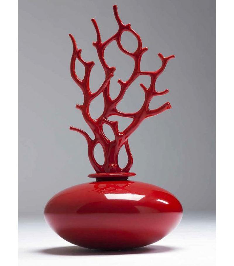 Bosa Skulptur Koralle mit Vase Baloo im Set | Glossy Fire Red