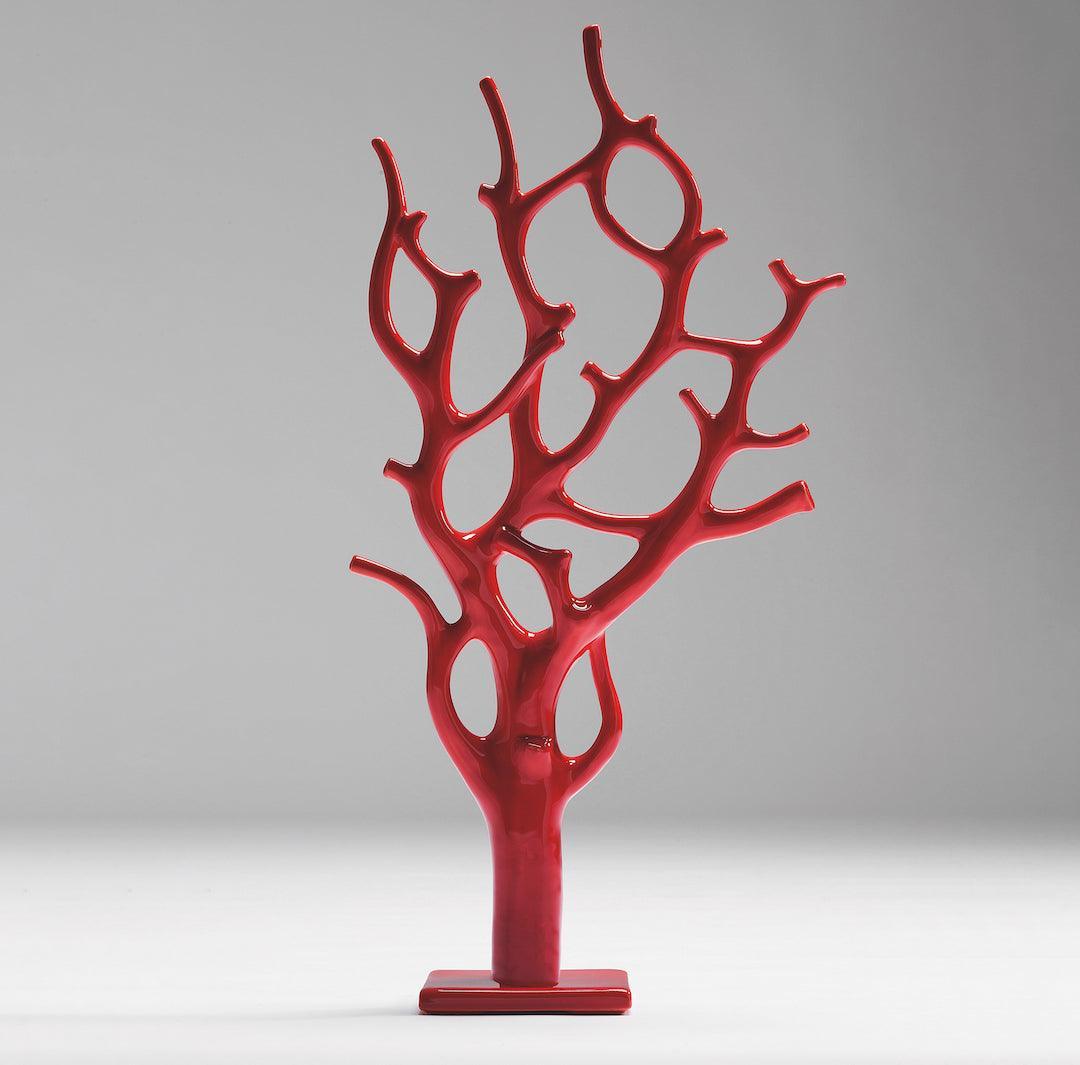 Bosa Skulptur Koralle mit Vase Baloo im Set | Glossy Fire Red