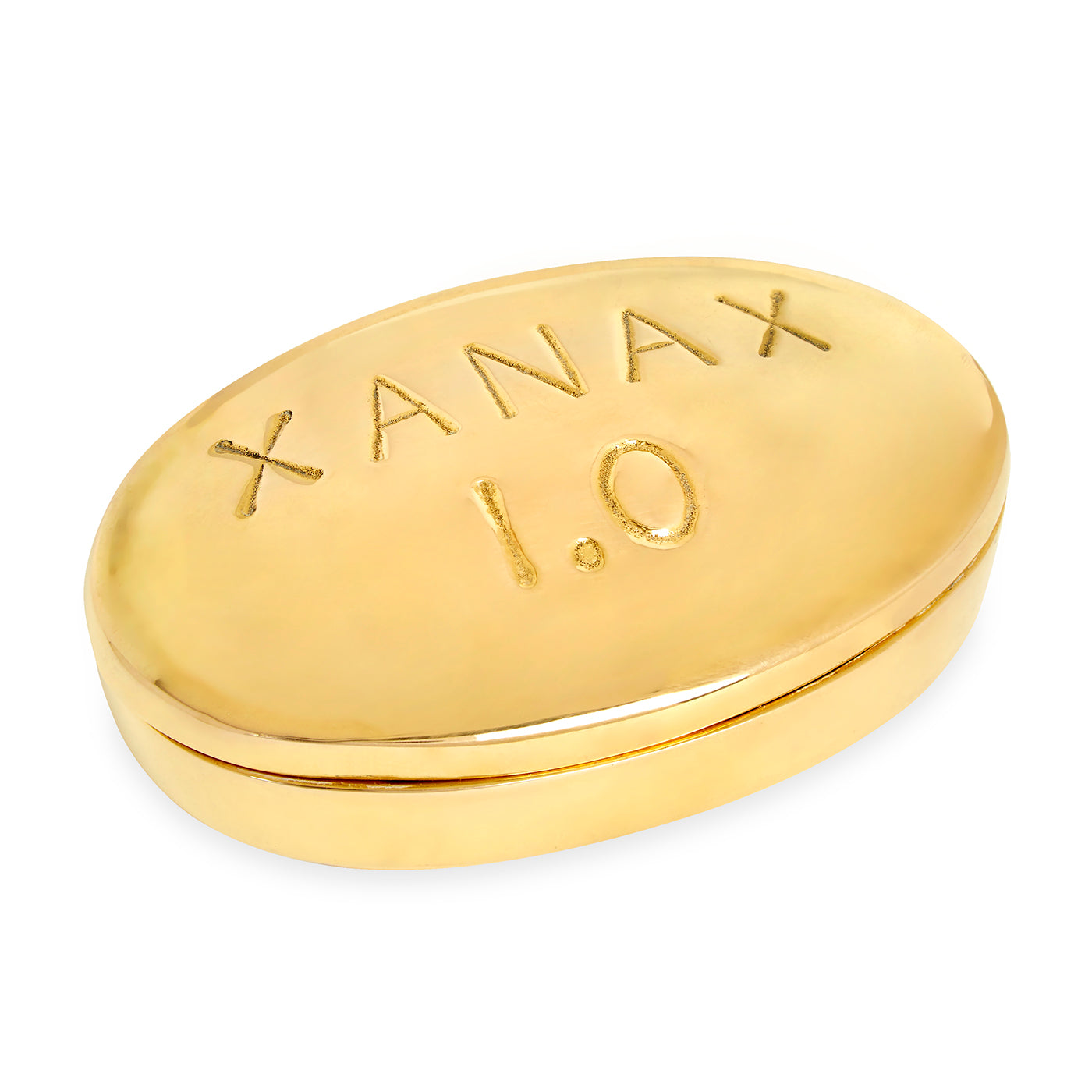 Jonathan Adler Xanax Pillendose aus massivem Messing | Gold