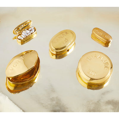 Jonathan Adler Xanax Pillendose aus massivem Messing | Gold