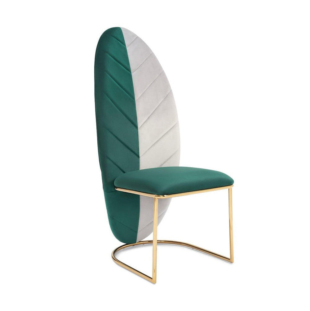 Abhika velvet dining chair Garda Leaf