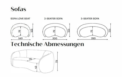 Codeso Living Sofa Charlotte (2-Sitzer) Codeso Living