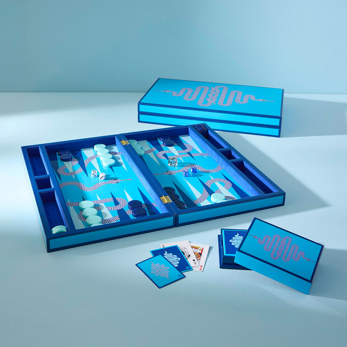 Jonathan Adler Backgammon Spiel Eden | blau