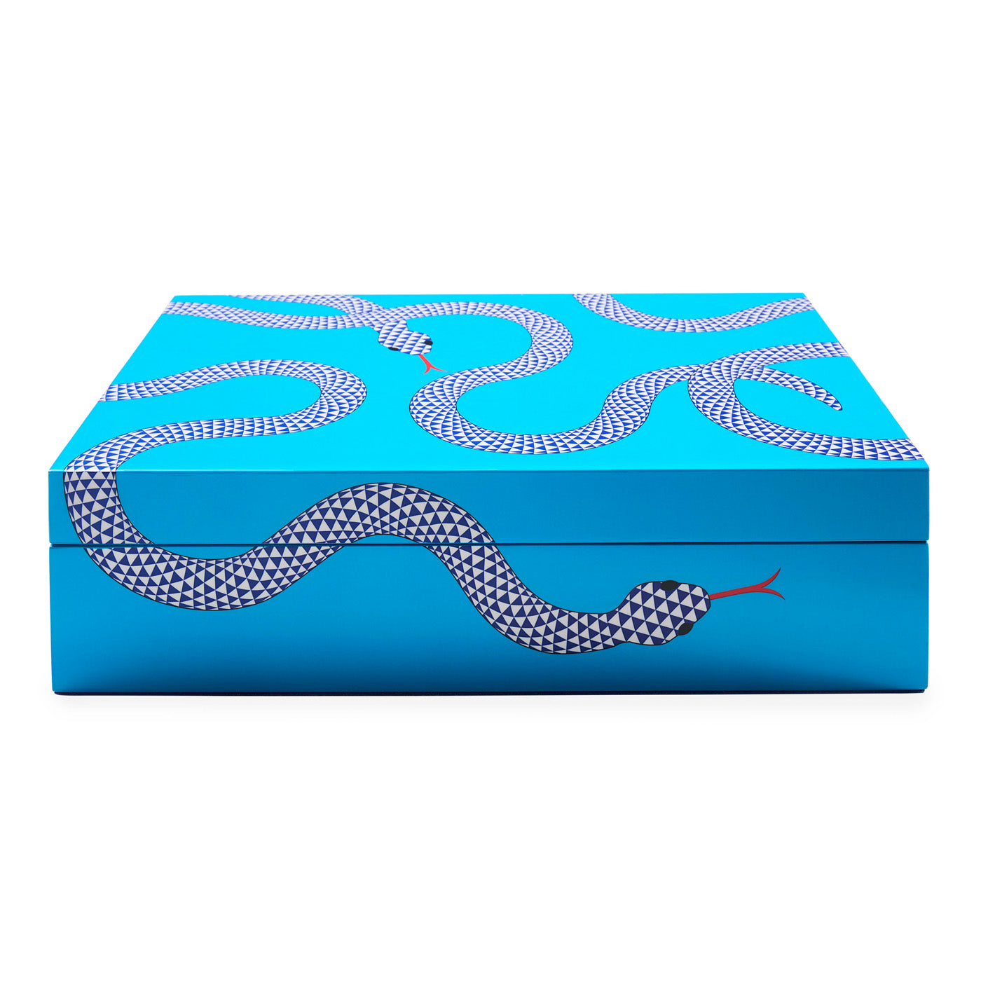 Jonathan Adler Eden Lacquer Aufbewahrungsbox mit Deckel Large | blau