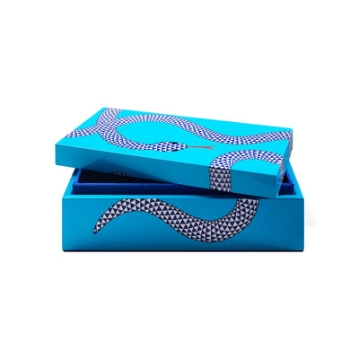 Jonathan Adler Eden Aufbewahrungsbox mit Deckel Small | blau