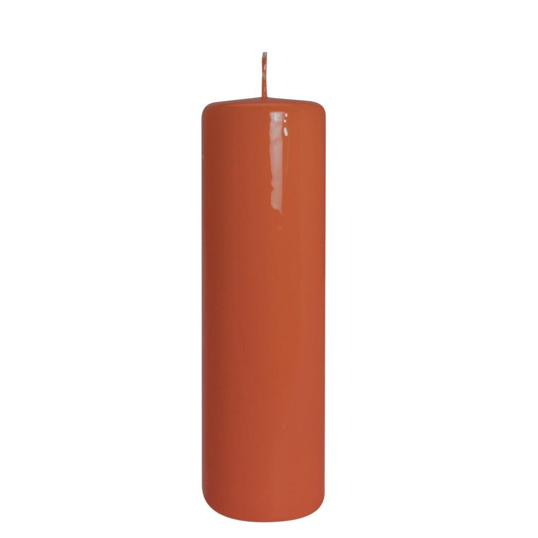 Ceralacca Glänzende Stumpenkerze Orange | Ø 60x200 Codeso Living