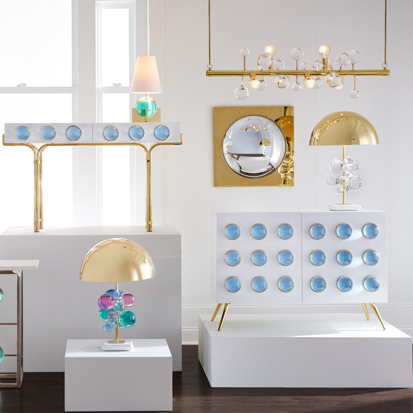 Jonathan Adler Gewölbter Spiegel Globo | Gold