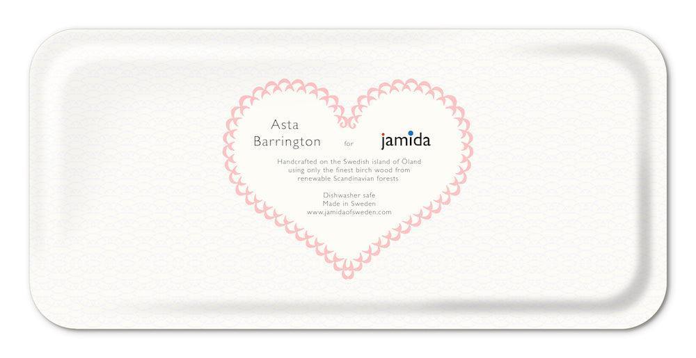 Jamida of Sweden Tablett Amore Rosa | 32x15 cm