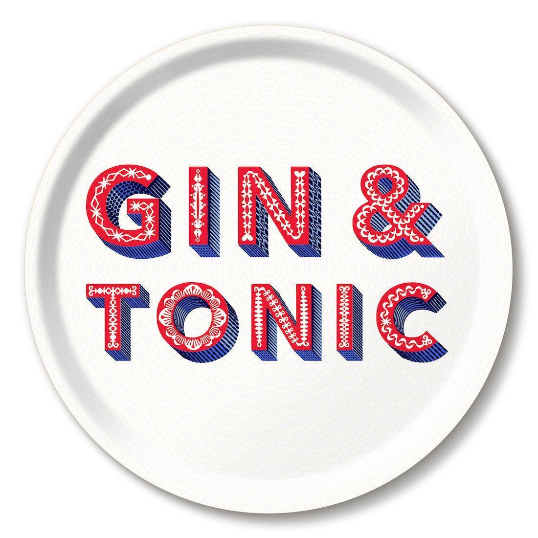 Jamida of Sweden Tablett GIN&TONIC Weiß | Ø 31 cm