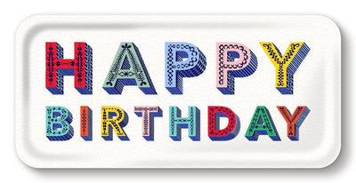 Jamida of Sweden Tablett Happy Birthday Multicolor | 32x15 cm