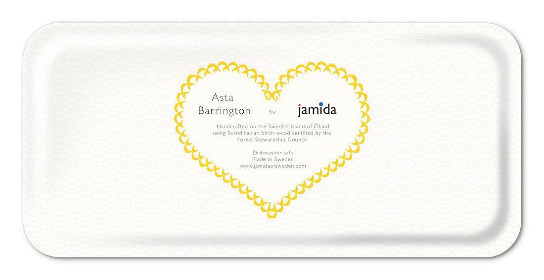 Jamida of Sweden Tablett HAPPY Gelb | 32x15 cm