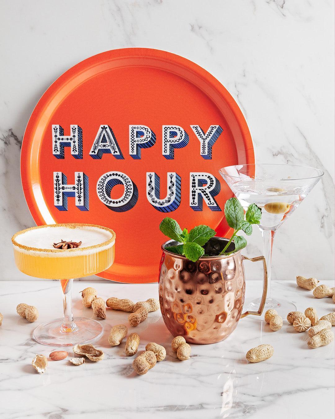 Jamida of Sweden Tablett HAPPY HOUR Orange | Ø 31 cm