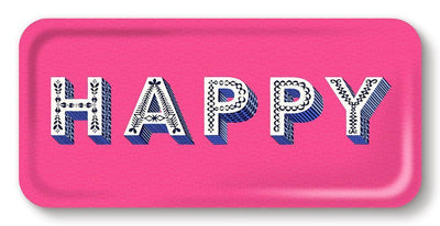 Jamida of Sweden Tablett HAPPY Pink | 32x15 cm