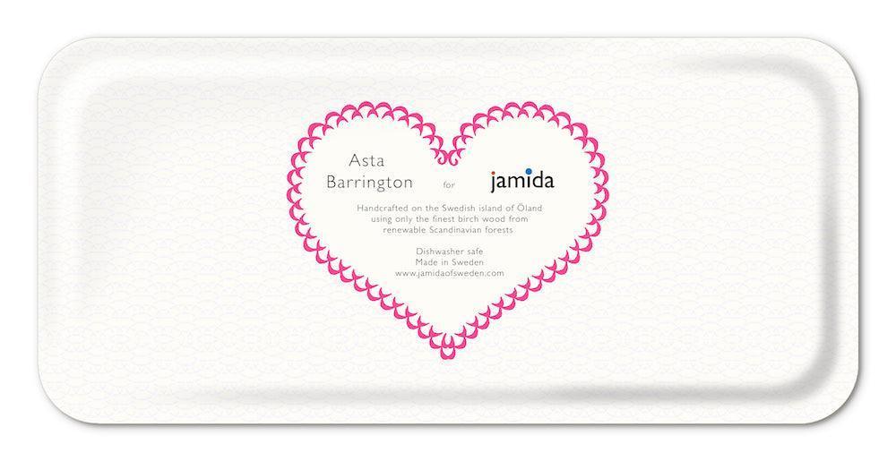 Jamida of Sweden Tablett HAPPY Pink | 32x15 cm