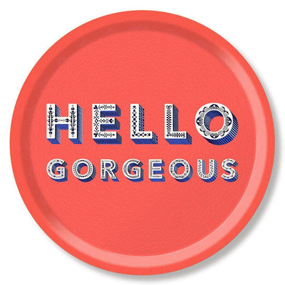 Jamida of Sweden Tablett Hello Gorgeous Coral | Ø 39 cm