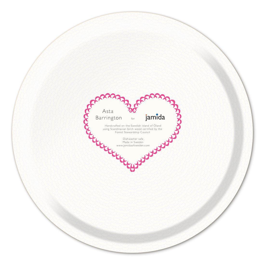 Jamida of Sweden Tablett LOVE Pink | Ø 31 cm