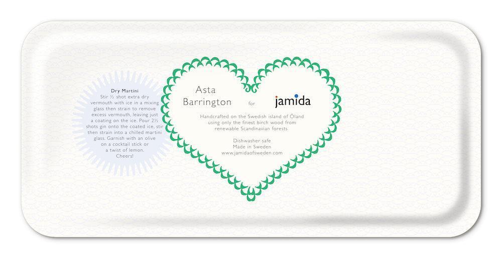 Jamida of Sweden Tablett Martini Grün | 32x15 cm