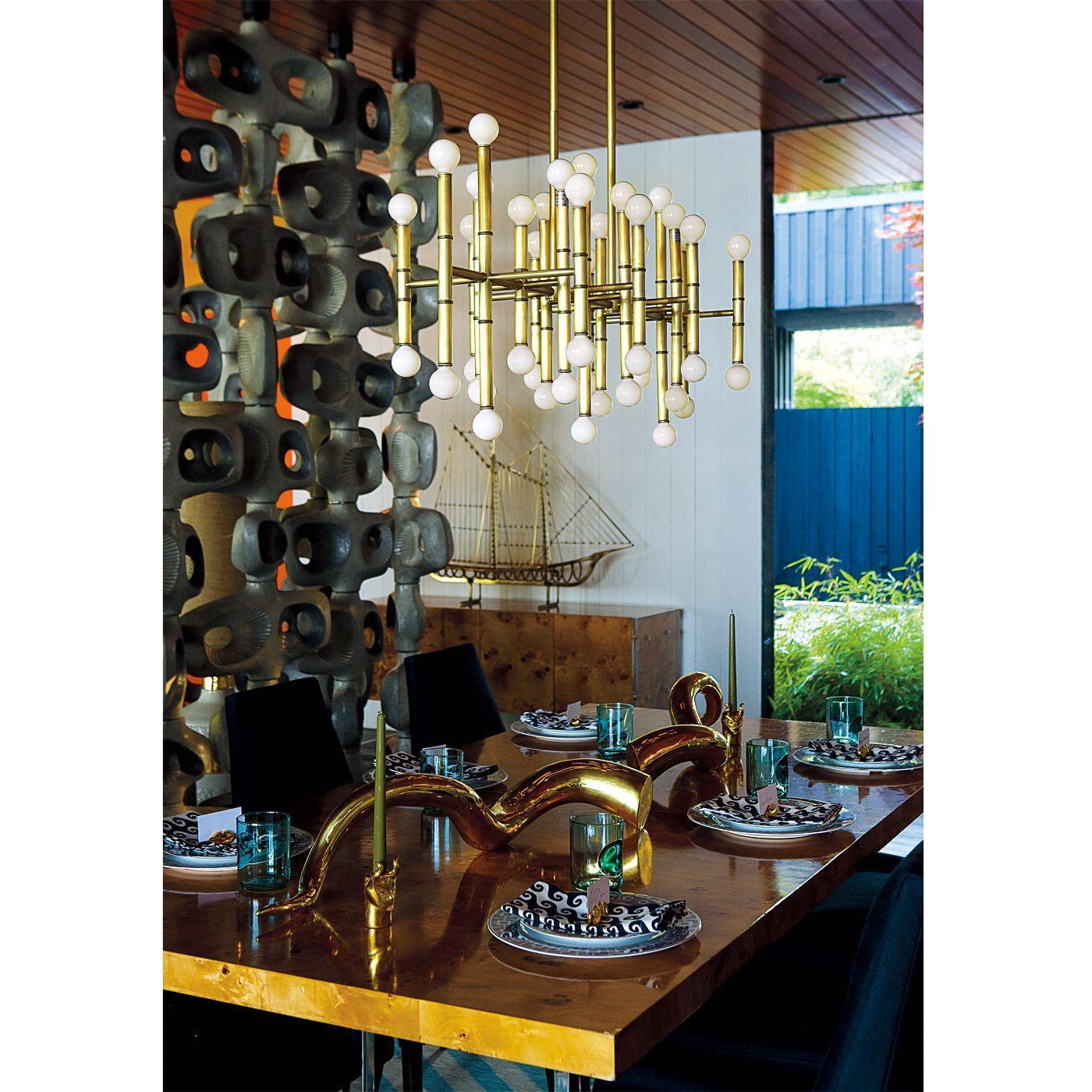 Jonathan Adler 42-flammiger Chandelier Deckenleuchter Meurice | Gold