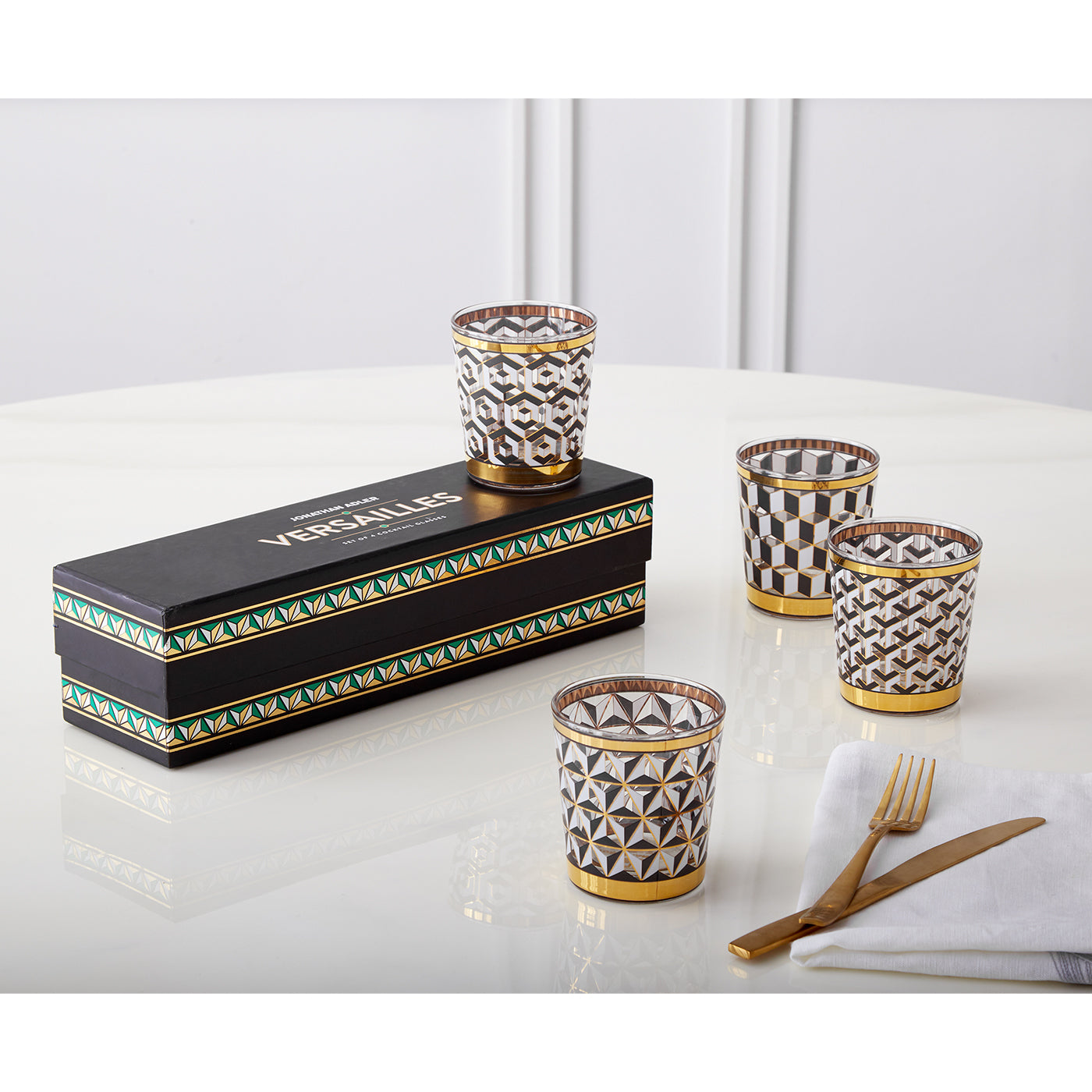 Jonathan Adler 4er Set Trinkgläser Versailles