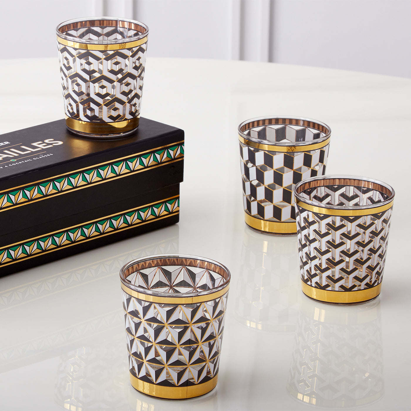 Jonathan Adler 4er Set Trinkgläser Versailles