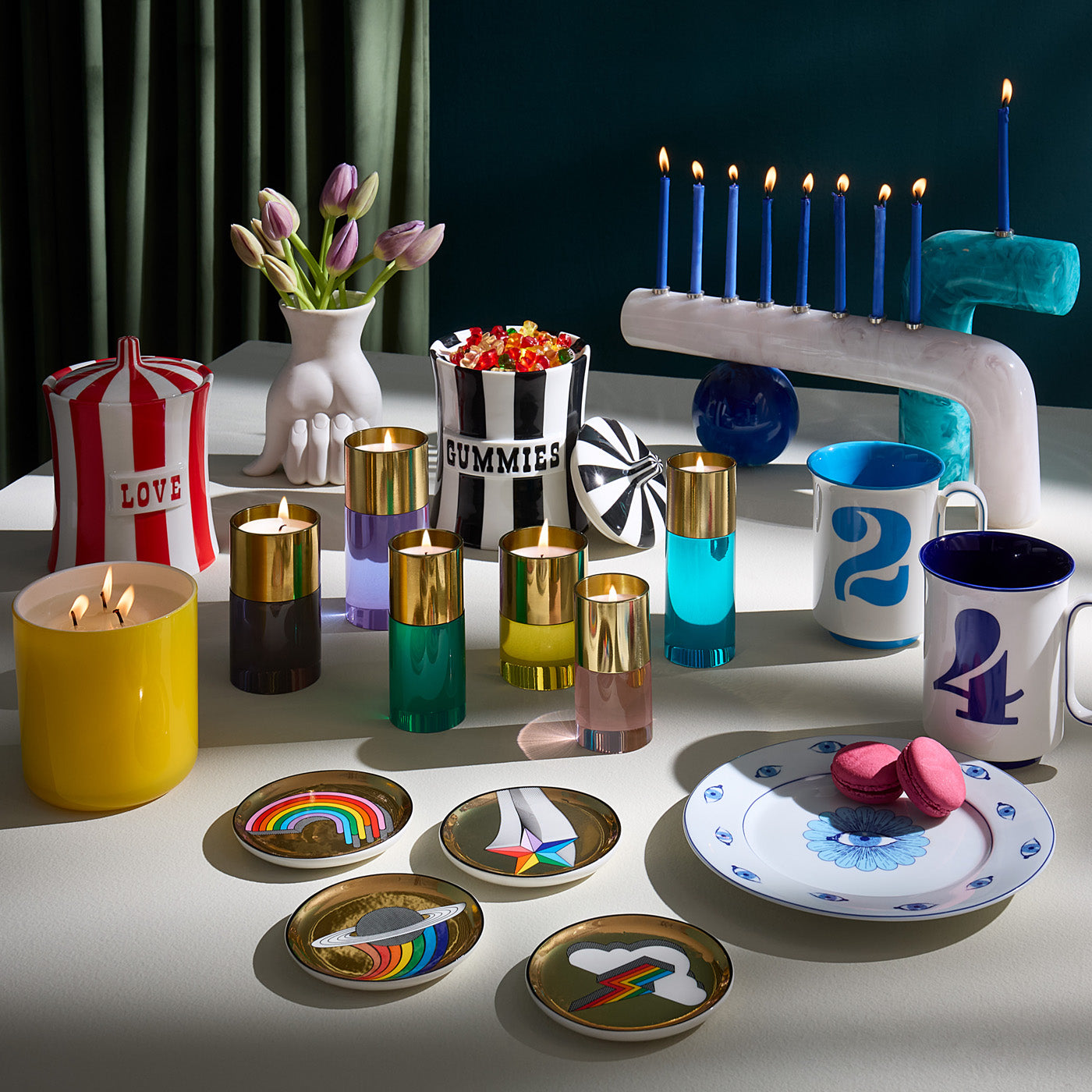 Jonathan Adler 6er Set Kerzenständer & Teelichthalter Jacques | Bunt