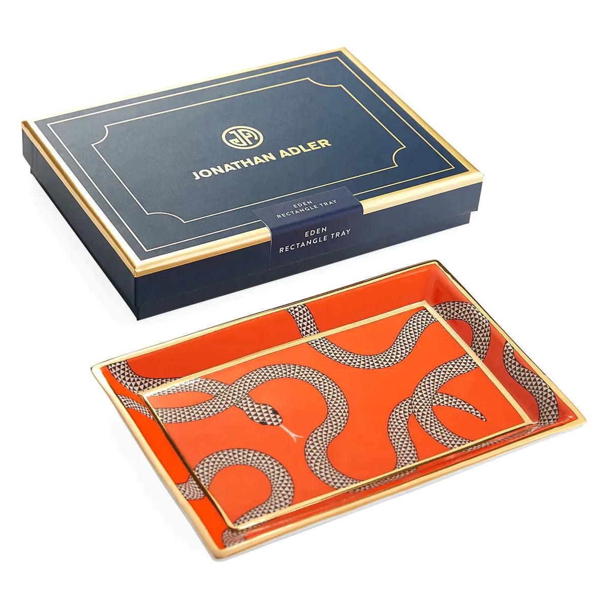 Jonathan Adler Ablageschale Eden Rectangular Tray Orange