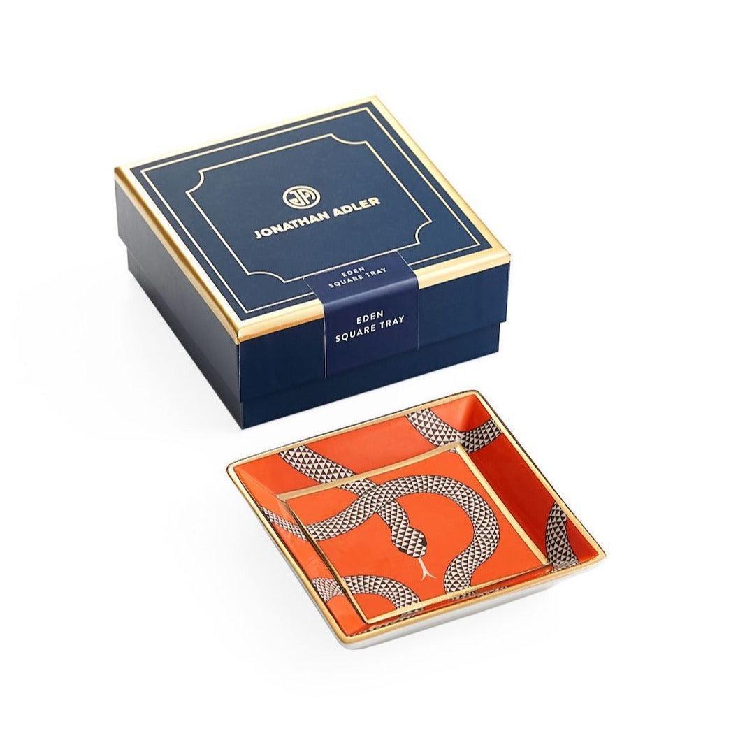 Jonathan Adler Ablageschale Eden Square Tray Orange