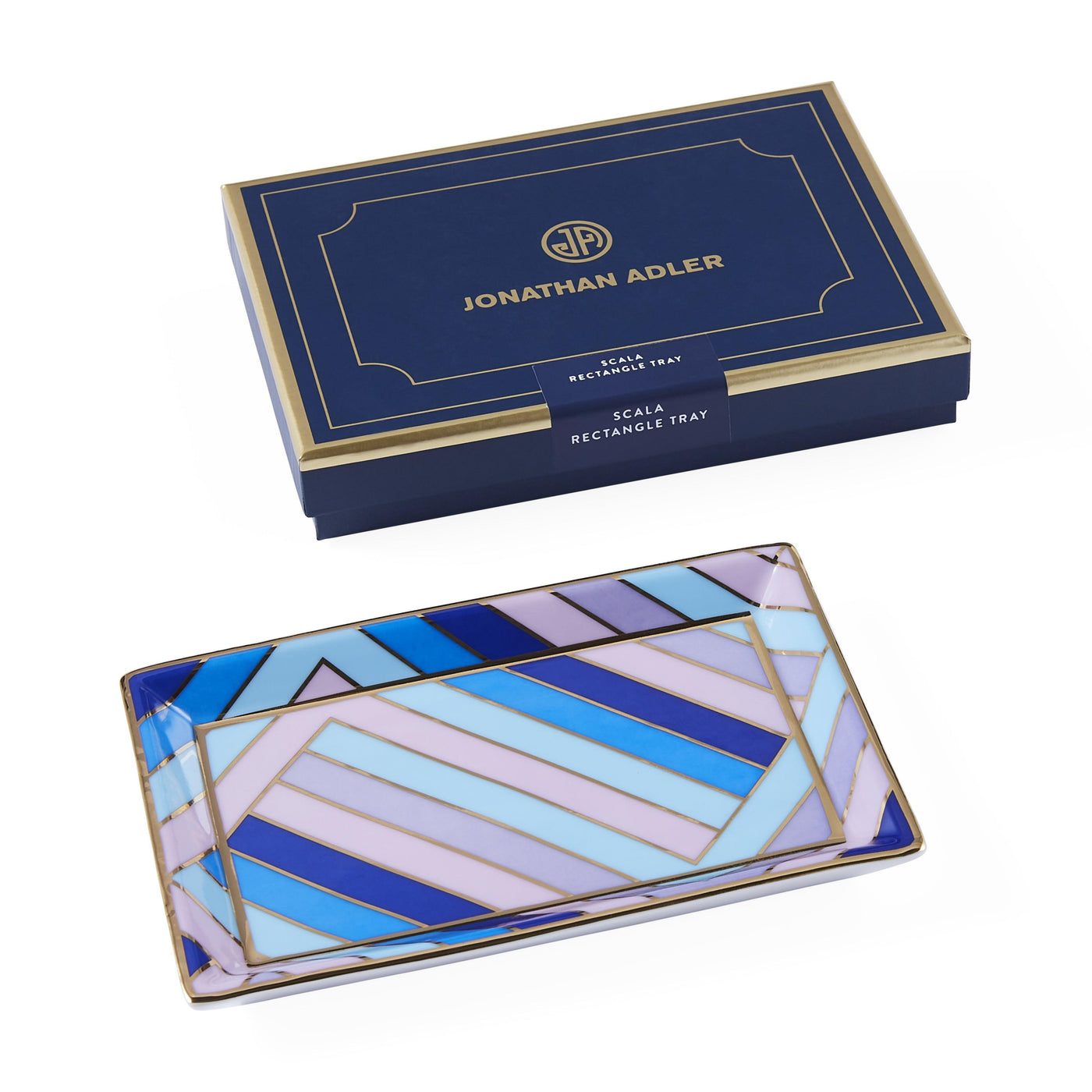 Jonathan Adler Ablageschale Scala Rectangular Tray Blue&Purple