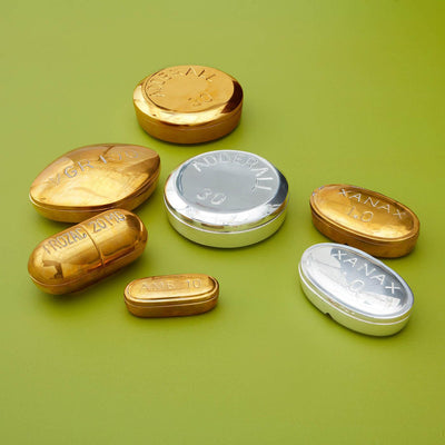 Jonathan Adler Ambien Pillendose aus massivem Messing | Gold