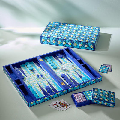 Jonathan Adler Backgammon Spiel Basketweave