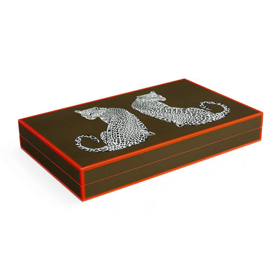 Jonathan Adler Backgammon Spiel Leopard