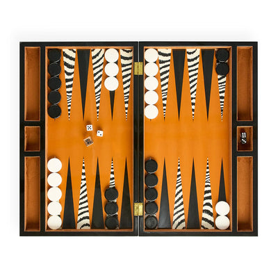 Jonathan Adler Backgammon Spiel Zebra | Braun