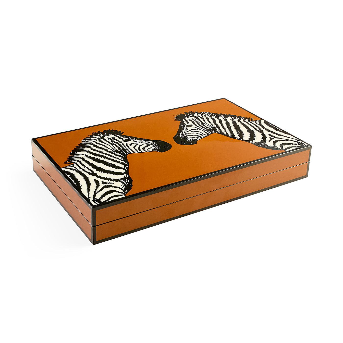 Jonathan Adler Backgammon Spiel Zebra | Braun