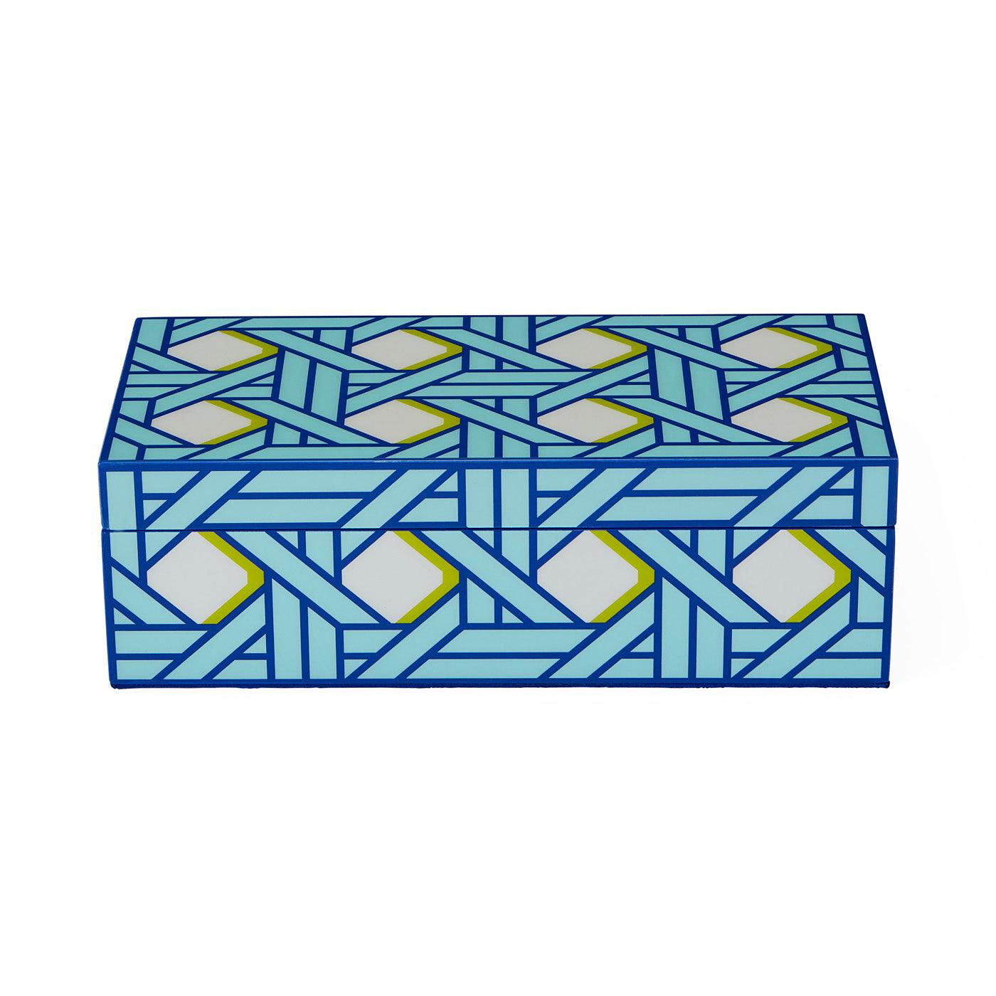 Jonathan Adler Basketweave Lacquer Aufbewahrungsbox mit Deckel | Small