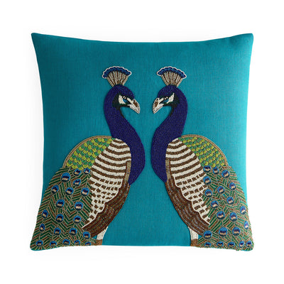 Jonathan Adler Beaded Kissen Peacock Pfau