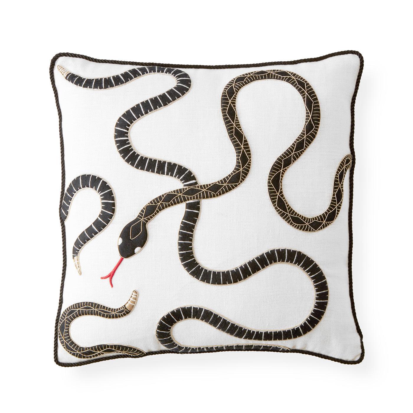 Jonathan Adler besticktes Kissen Eden Snake | 45x45 cm