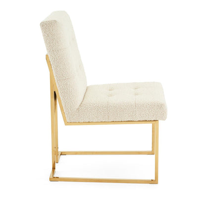 Jonathan Adler Bouclé-Polsterstuhl Goldfinger | Olympus Oatmeal