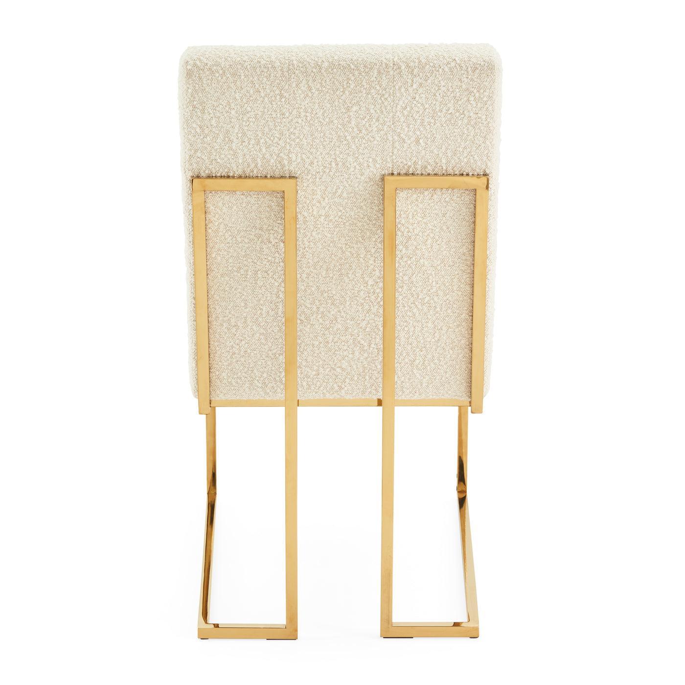 Jonathan Adler Bouclé-Polsterstuhl Goldfinger | Olympus Oatmeal