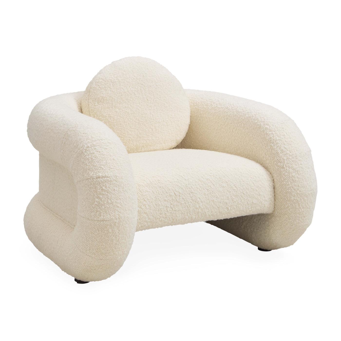 Jonathan Adler Bouclé Sessel Lounge Chair Pompidou | Valais White