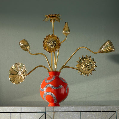 Jonathan Adler Brass Blumenbouquet Skulptur | Messing