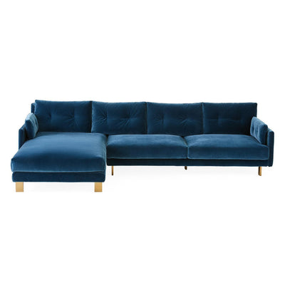 Jonathan Adler Ecksofa Malibu aus Samt | Varese Petrol