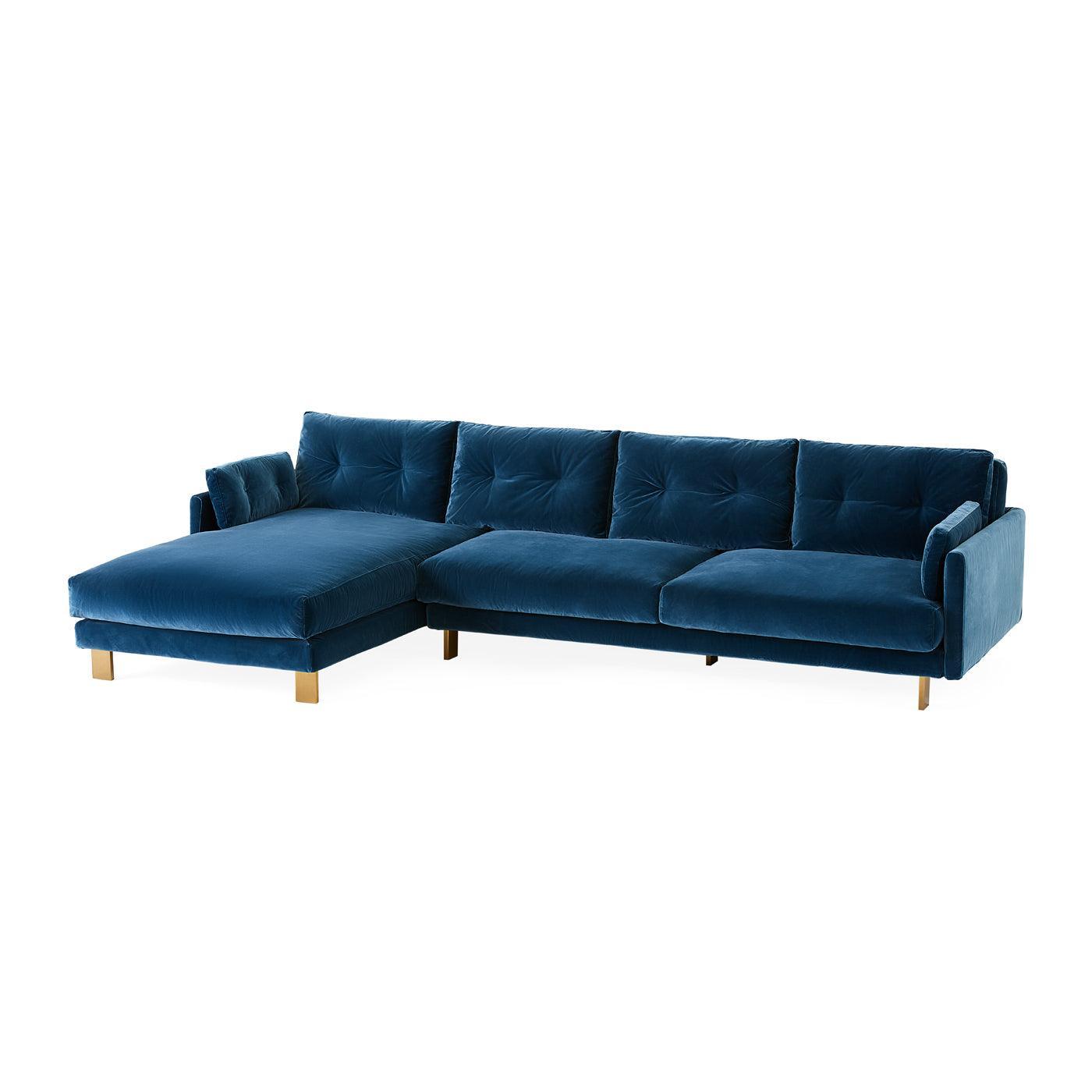 Jonathan Adler Ecksofa Malibu aus Samt | Varese Petrol