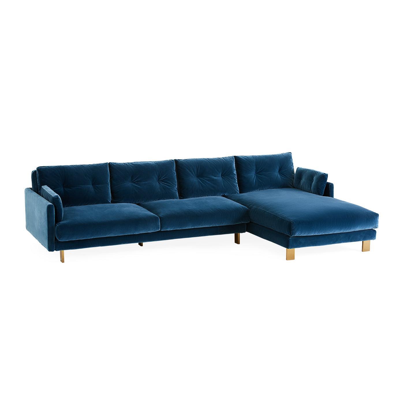 Jonathan Adler Ecksofa Malibu aus Samt | Varese Petrol