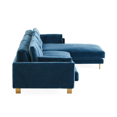 Jonathan Adler Ecksofa Malibu aus Samt | Varese Petrol