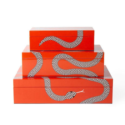 Jonathan Adler Eden Lacquer Aufbewahrungsbox mit Deckel Large | Orange