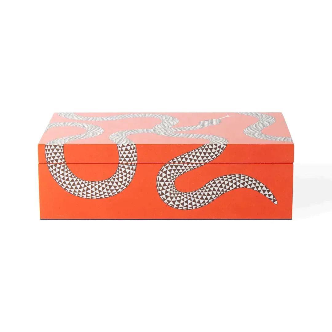 Jonathan Adler Eden Lacquer Aufbewahrungsbox mit Deckel Medium | Orange