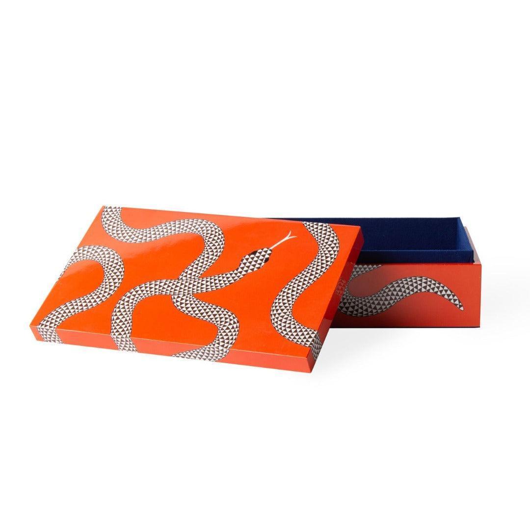 Jonathan Adler Eden Lacquer Aufbewahrungsbox mit Deckel Medium | Orange