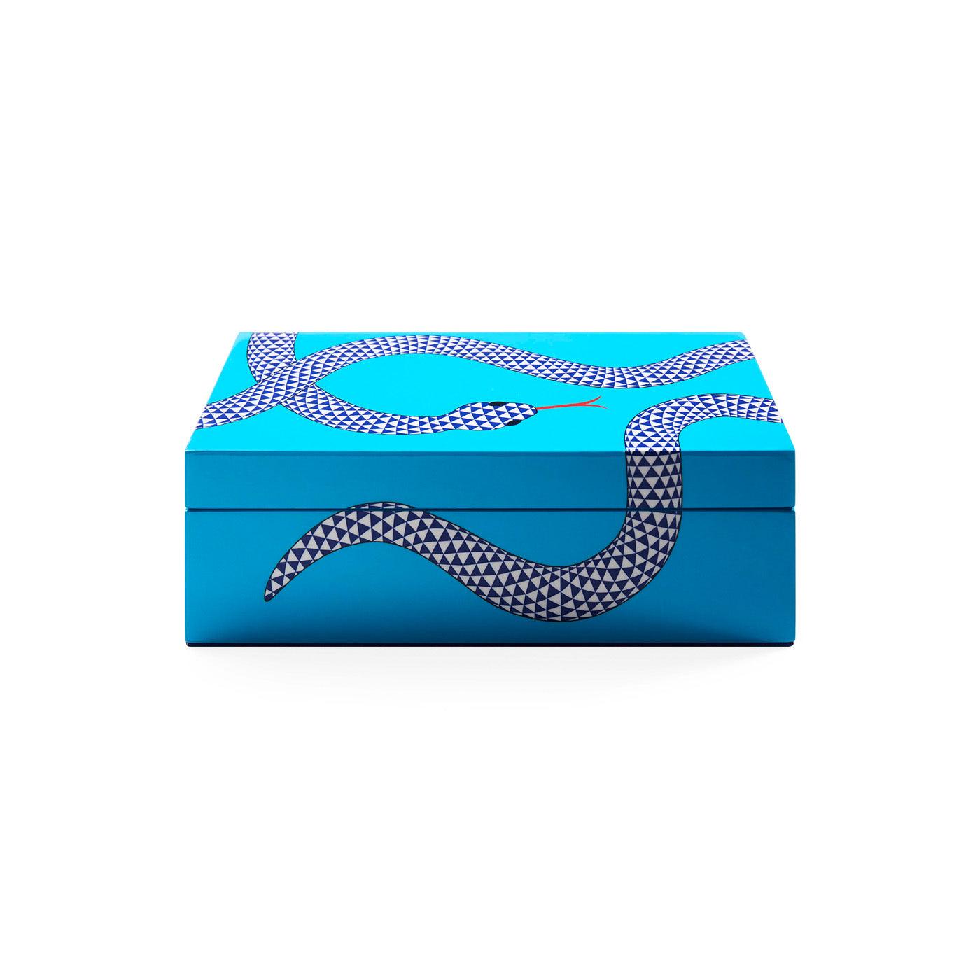 Jonathan Adler Eden Laquer Aufbewahrungsbox mit Deckel Small | blau