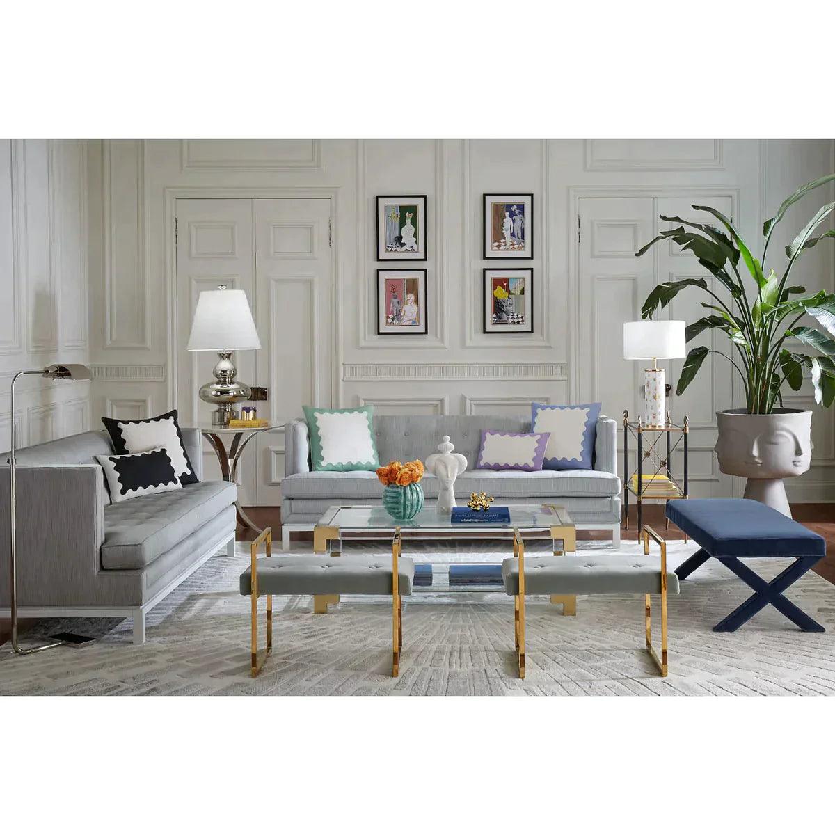 Jonathan Adler Handgewebter Teppich Sunburst  | Grau Codeso Living