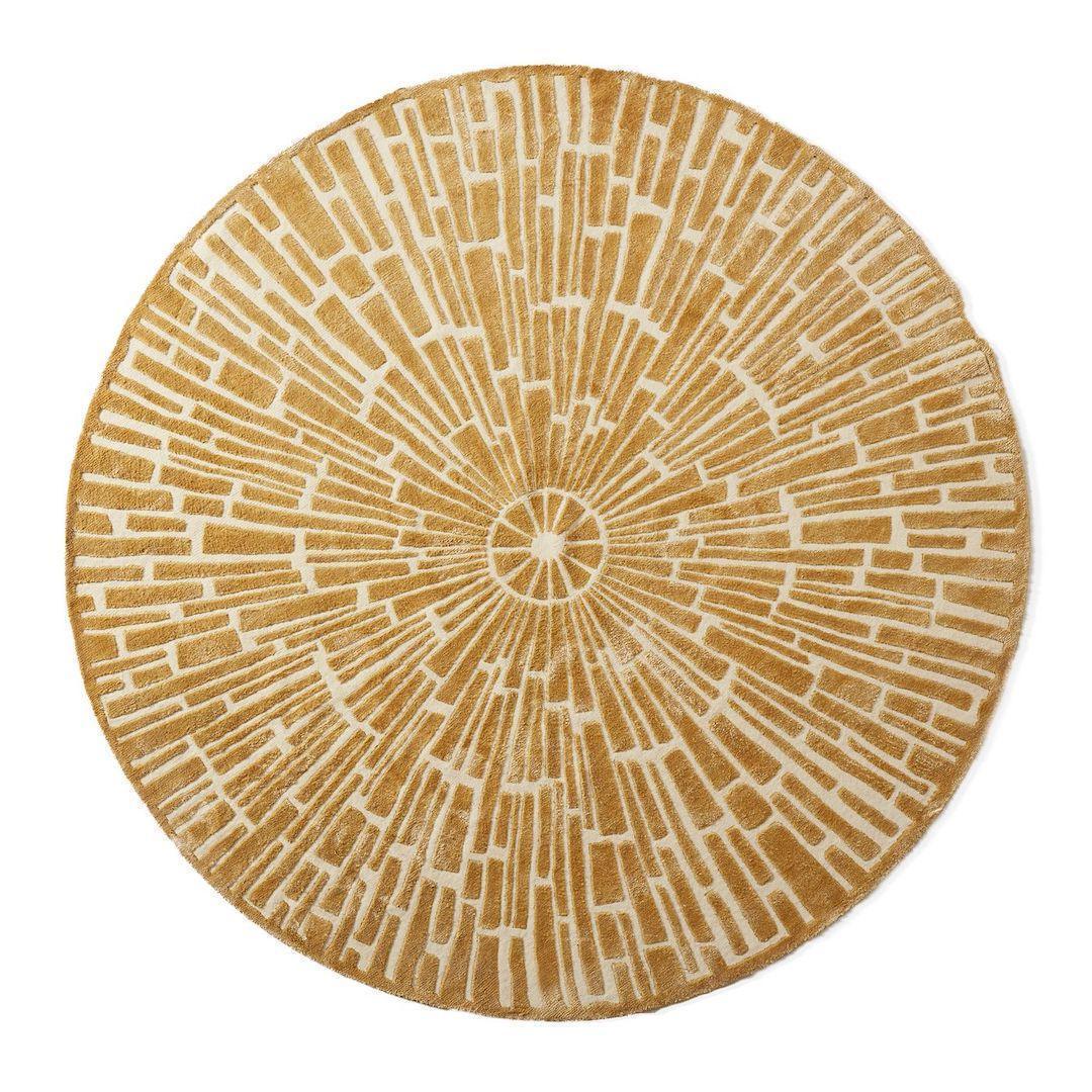 Jonathan Adler Handgewebter Teppich Sunburst rund ø 244 cm | Gold